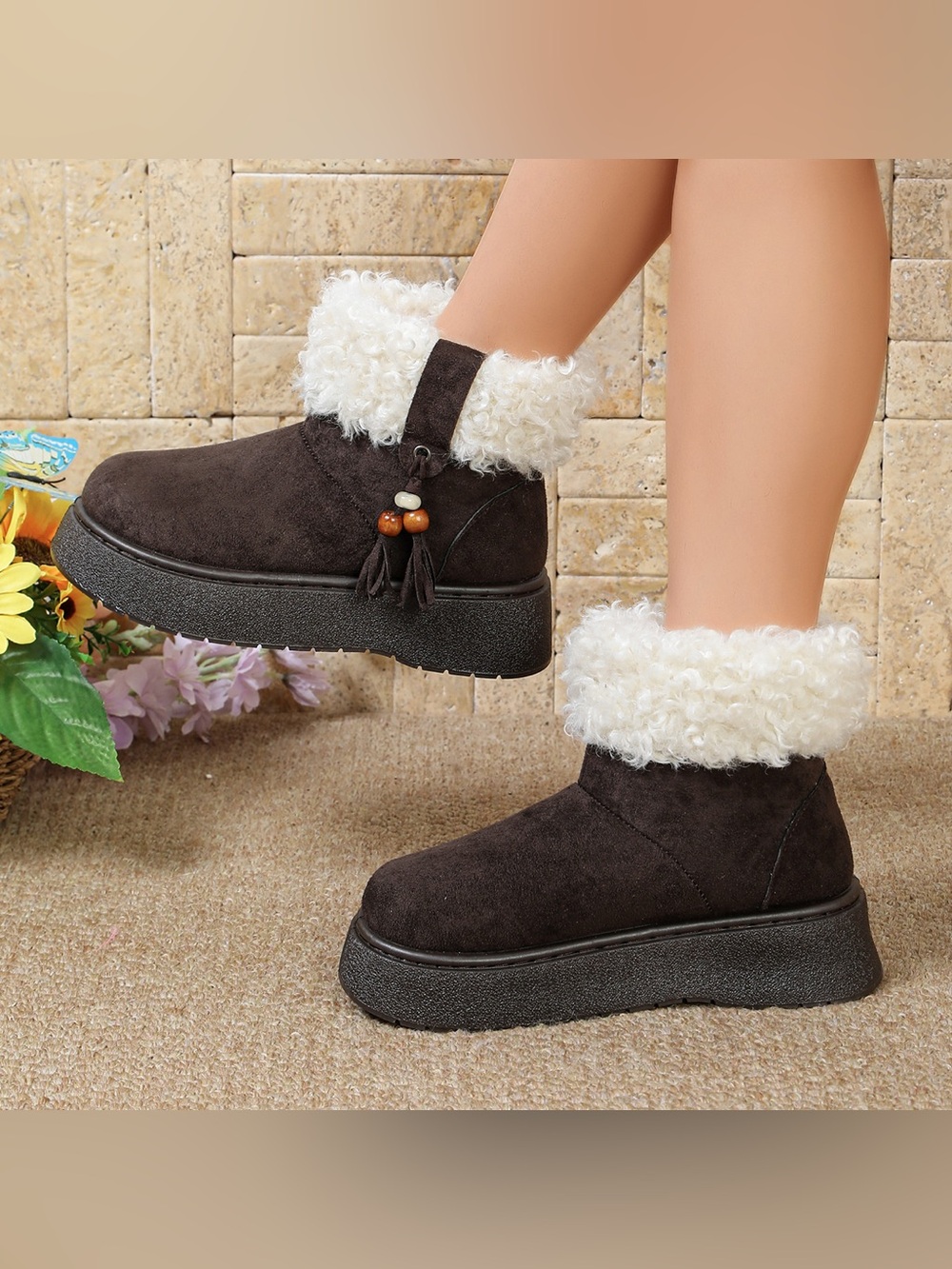 Round Toe Platform Boots - Picture 4 of 12